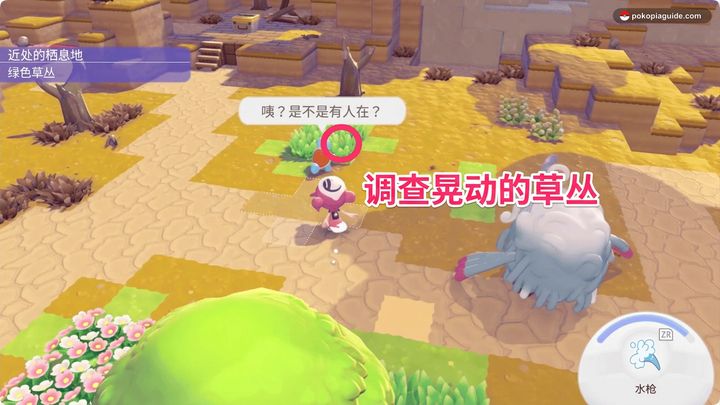 确认摇曳的草丛并与妙蛙种子对话